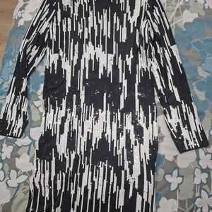 Michael Kors Black and White Sequin Long Sleeve Dress